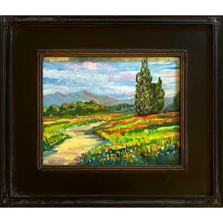Oil Painting of a French Country Landscape For Sale