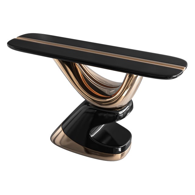Not Yet Made - Made To Order "Respiro" Console With Bronze and Stainless Steel, Handmade For Sale - Image 5 of 9