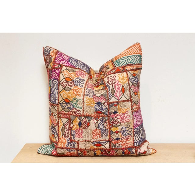 Umber Jaisalmer Patchwork Throw Pillow For Sale - Image 4 of 9