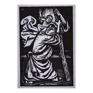 Walter Mellman St Christopher Woodcut