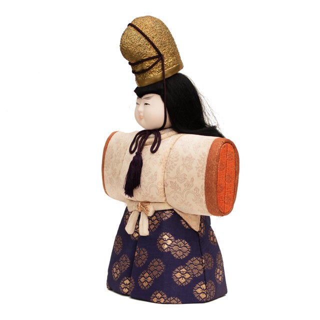 Large decorative Japanese decorative Hina Doll depicting a young prince wearing traditional silk imperial clothes. His...