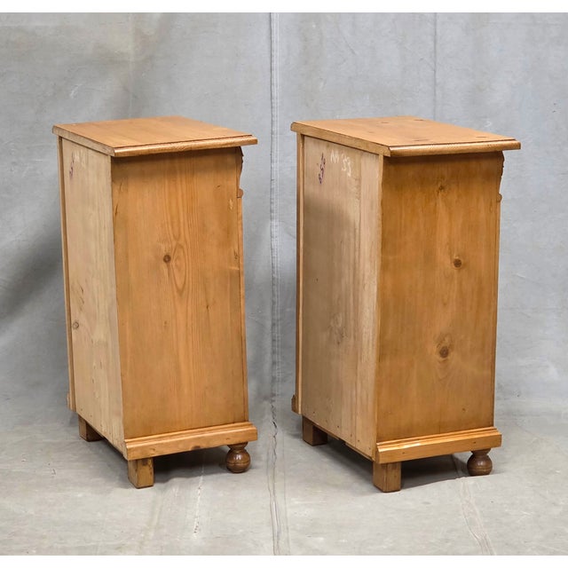 Vintage Eastern European Natural Pine Nighstands - A Pair For Sale - Image 13 of 15