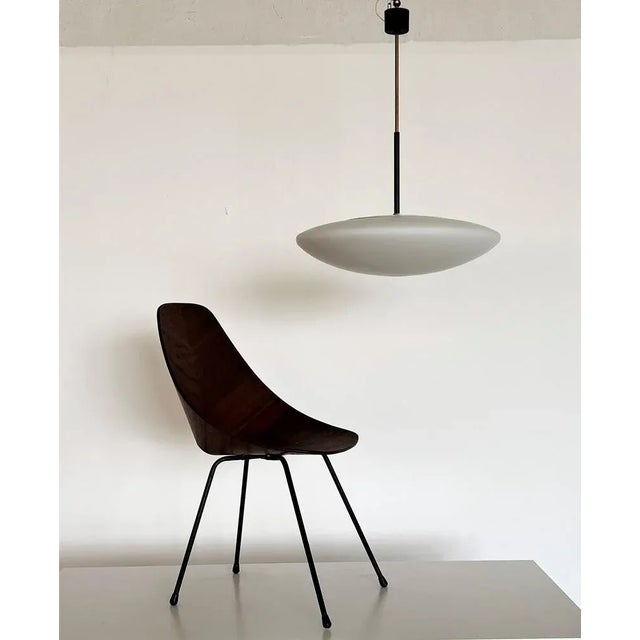 Large Italian Opaline Glass and Brass Pendant Light from Stilnovo, 1970s For Sale - Image 12 of 13