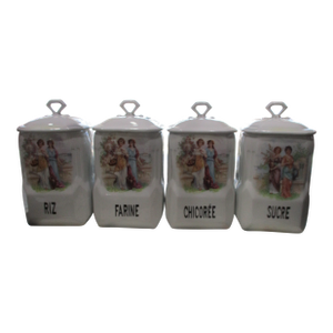 12 Piece Rare Pattern Victoria Czecho Slovakia Canisters W/ Spice Canisters