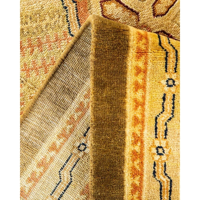 Eclectic, One-of-a-Kind Hand-Knotted Area Rug in Green, 10' 1" x 13' 9" For Sale In New York - Image 6 of 8