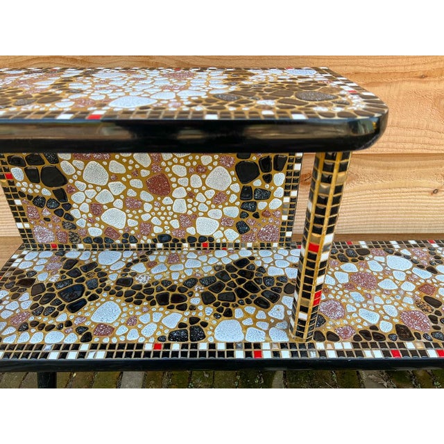Vintage Plant Stand Table with Mosaic Stones, 1970s For Sale - Image 10 of 17