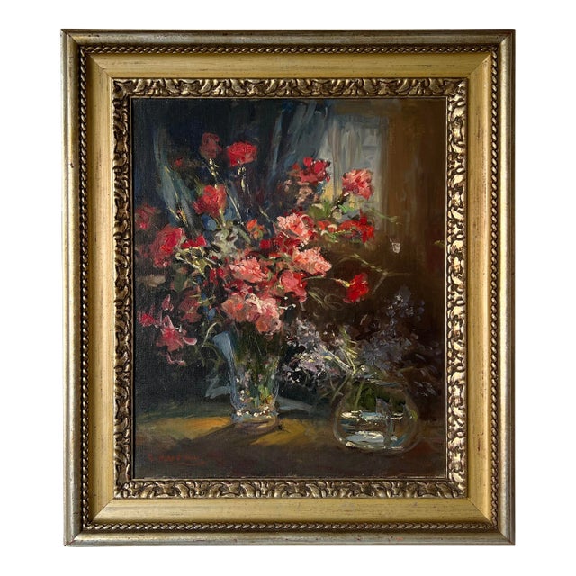 Italian Giovanni Madonini ( 1915-1989) Still Life Oil Painting For Sale