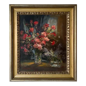 Italian Giovanni Madonini ( 1915-1989) Still Life Oil Painting