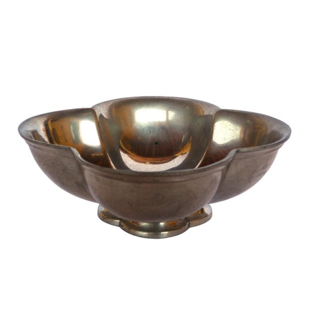 Art Deco Pewter Bowl Prod Just Andersen Denmark, 1930 Excellent Workmanship Manufacturing mark stamped under the base...