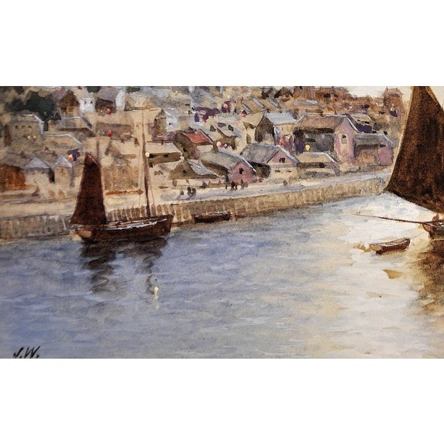 Blue J. Wilson. Looe Town & Harbour, Cornwall, Watercolour, 1860, Framed For Sale - Image 8 of 18