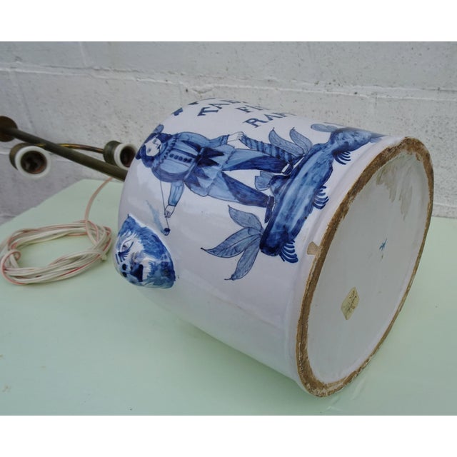 Antique Delftware Ceramic Table Lamp For Sale - Image 9 of 18