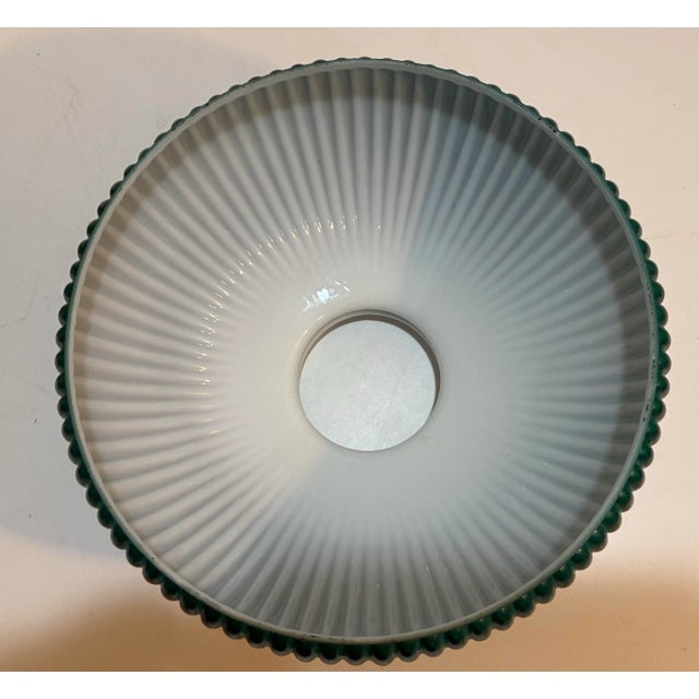 Antique Brass Oil Lamp Rayo Electrified Emerald Green Glass Shade For Sale - Image 10 of 11
