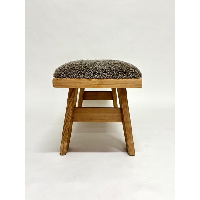 1960s Rustic Pine Bench by Krogenäs, Norway, 1960s For Sale - Image 5 of 9