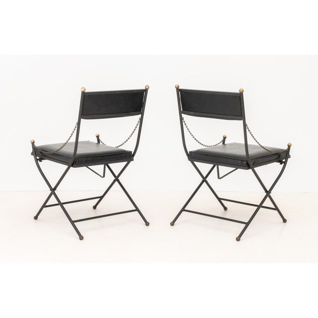 Late 20th Century Maison Jansen Style Campaign Chairs, Pair For Sale - Image 5 of 10
