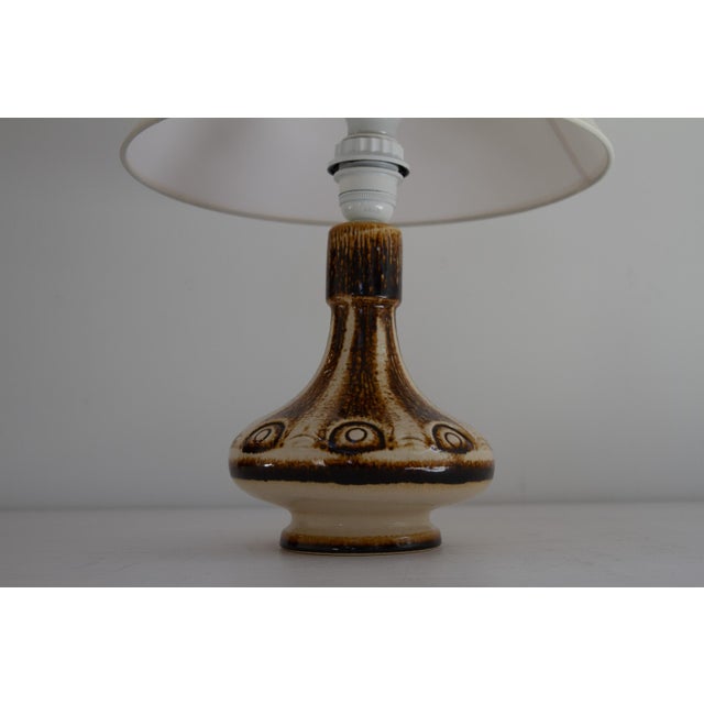 Danish Modern Brown Ceramic Table Lamp by Søholm, 1960s. For Sale - Image 6 of 13