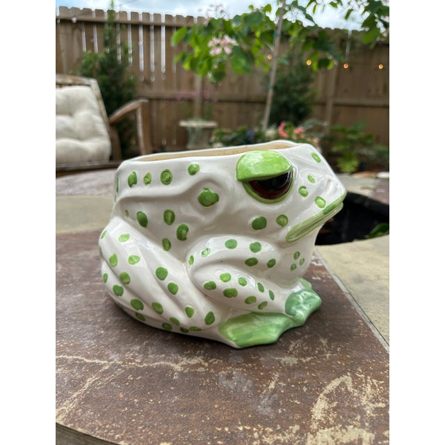 Mid-Century Modern Vintage MCM 1970s Fitz and Floyd Spotted Frog Planter For Sale - Image 3 of 12