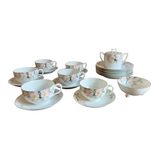 Early 20th Century Nippon Azalea Porcelain Tea Set- Japan For Sale