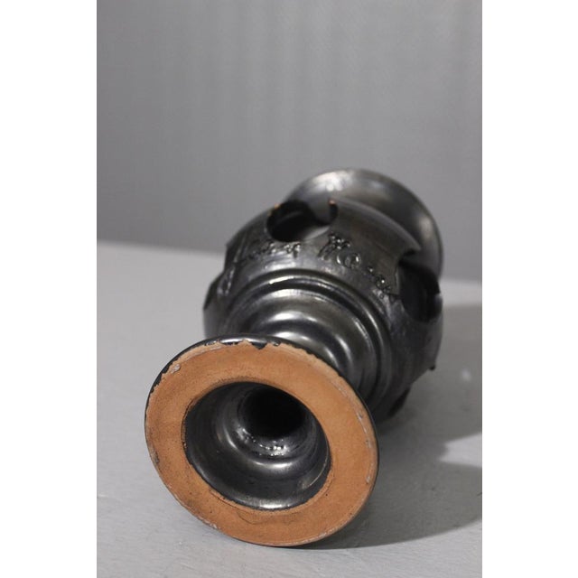 Black Black Glazed Candleholder by Jean Marais, 1970s For Sale - Image 8 of 10