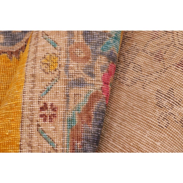 1990s Hand-Painted Rug 9.10x12.7 For Sale - Image 5 of 8