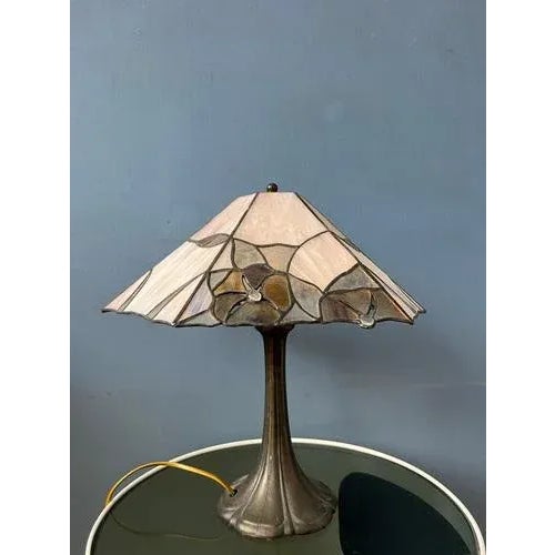 Glass Art Deco Stained Glass Table Lamp For Sale - Image 7 of 11