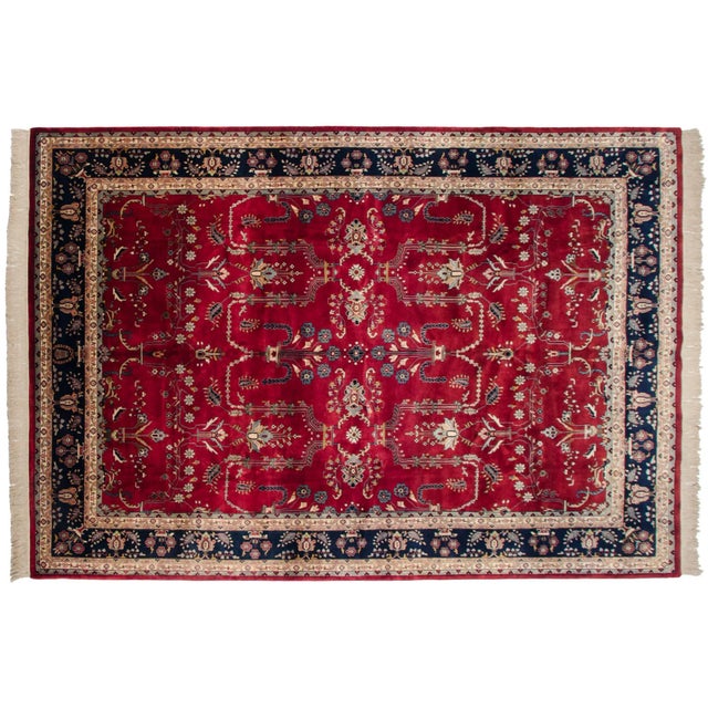 Fine Indian Mohajeran Sarouk Design Rug - 9'7" X 13'10" For Sale - Image 11 of 13