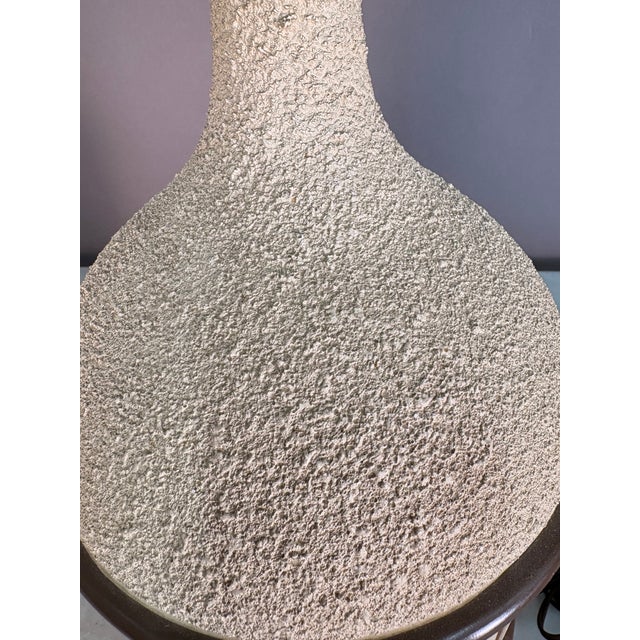 Mid-Century Modern Vintage Mid Century Jug Cream & Wood Table Lamp For Sale - Image 3 of 7