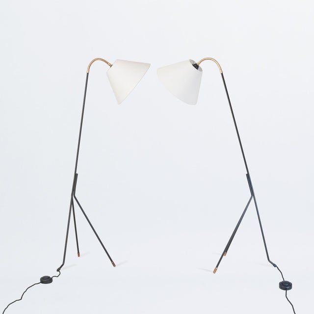 Metal Floor Lamps by Svend Aage Holm Sørensen, 1950s, Set of 2 For Sale - Image 7 of 7
