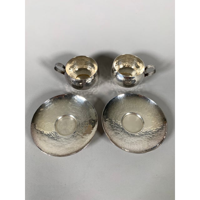Metal Silver-Plated Metal Cups by Jean Despres, 1950, Set of 2 For Sale - Image 7 of 10