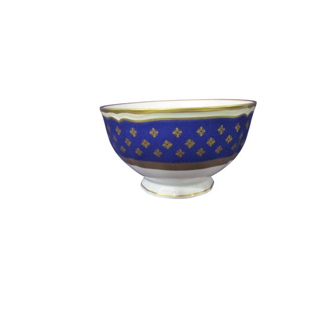1920s 1920s Ceralene Malmaison Cobalt Raynaud Limoges France Cobalt Blue With Gold Stars Cup and Saucer Rooster Mark For Sale - Image 5 of 11
