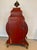20th Century Red Lacquered Wooden Cartel Clock with Chinese Decoration For Sale - Image 6 of 13