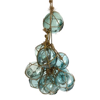 1960s Japanese Glass Fishing Floats Sculpture For Sale