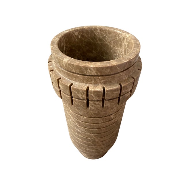 Contemporary Brown Marble Array Vase by Nina Magon For Sale - Image 3 of 3