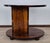 Spectacular Futurist Art Deco coffee table in walnut burl, walnut crotch, and rosewood. Rosewood profiles and legs. Two...