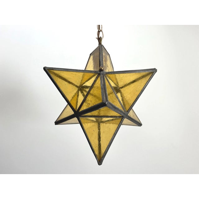 Metal 1960s Gold Glass Star Light For Sale - Image 7 of 18