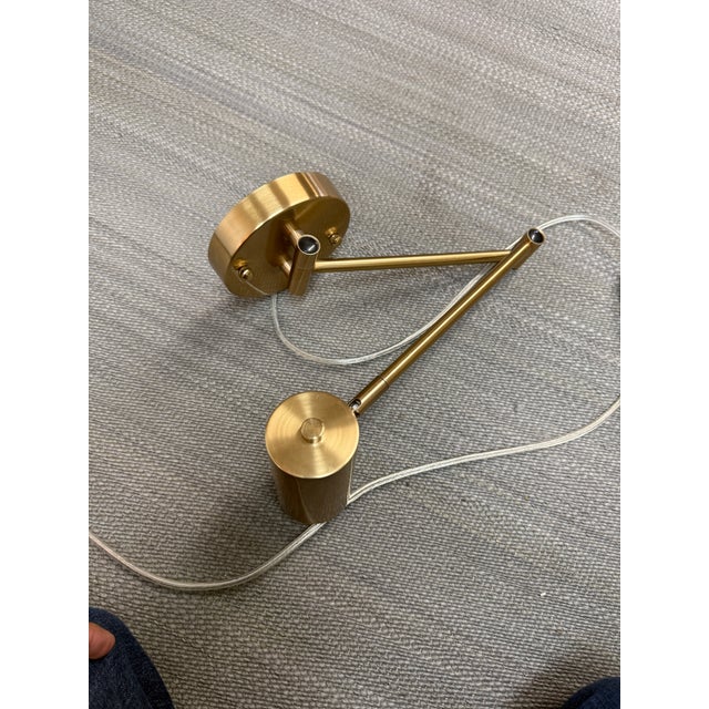 Modern Brass-Tone Swing Arm Wall Lamp For Sale - Image 10 of 10