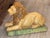 Ceramic Pair of 19th Century French Faience Glazed Ceramic Recumbent Lions For Sale - Image 7 of 9
