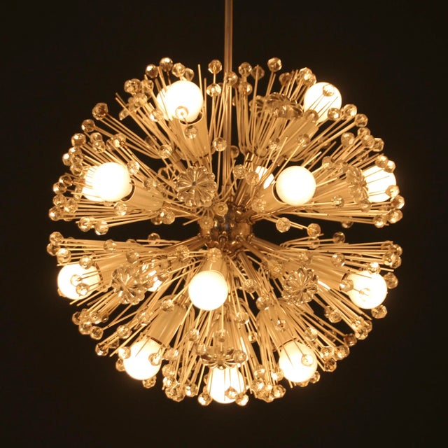 Large Silvered Snowball Pendant Lamp by Emil Stejnar for Rupert Nikoll, 1950s For Sale - Image 9 of 17