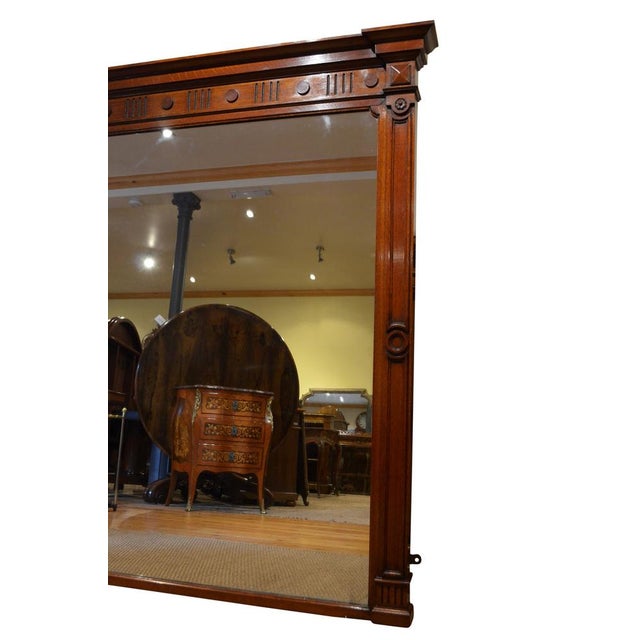 Large Victorian Oak Wall Mirror For Sale - Image 6 of 14
