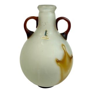 Vintage Mid Century Hand-Blown Dorbin Art Glass Vase 1970’s Romania For Sale