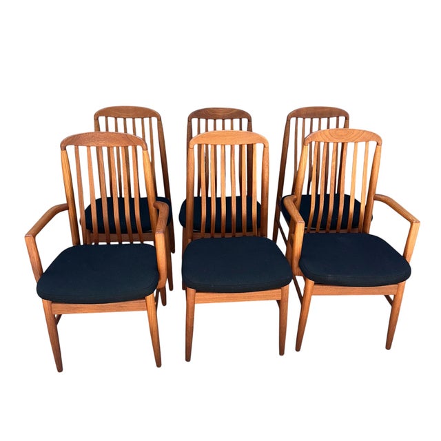 2000 - 2009 Set of Six Benny Linden Danish Modern Teak Dining Chairs For Sale - Image 5 of 11