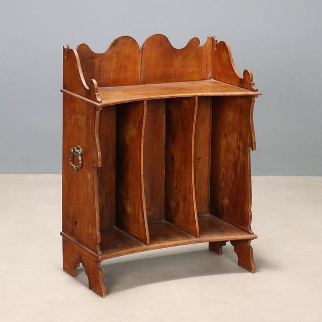 Small Portable Walnut Bookcase For Sale - Image 9 of 9