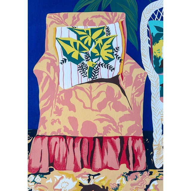 1980s Original Signed Hunt Slonem Serigraph Chair Duet, 48/175 For Sale In Denver - Image 6 of 11