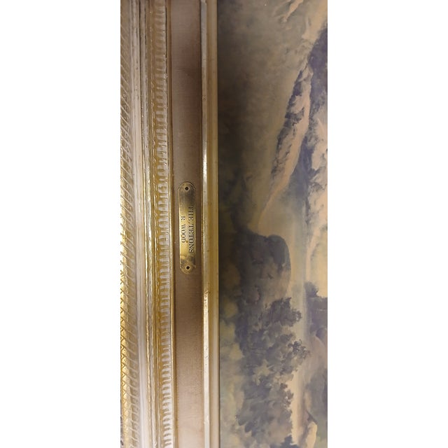 The Tetons by R. Wood – Vintage Framed Landscape Oil Painting – Classic Mountain Scene For Sale - Image 10 of 12