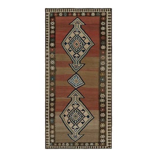 Vintage Persian Kilim Rug in Brown Red & Blue Tribal Patterns by Rug & Kilim For Sale