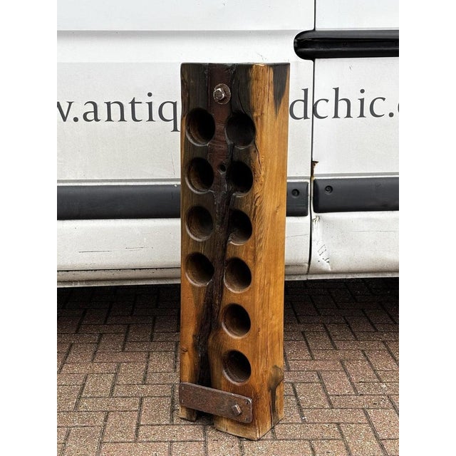 Industrial English Antique Oak Wine Rack, from Foxton Locks, Leicestershire. These were originally beams that were rescued...