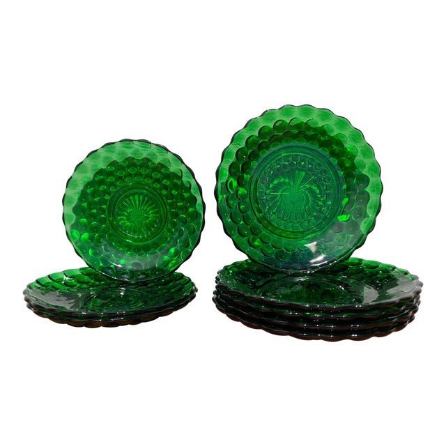 Early 20th Century Anchor Hocking Burple Emerald Green Depression Glass