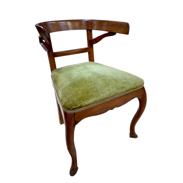 Walnut Tub Chair with Pied-De-Biche Legs, 1890s For Sale - Image 6 of 6