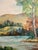 Olive Vintage American Landscape Oil Painting. Signed For Sale - Image 8 of 10