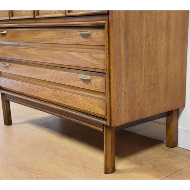 MidCentury Cane Door Armoire Chairish