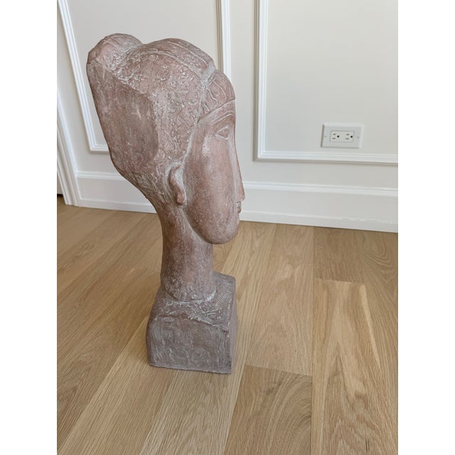 Amedeo Clemente Modigliani Rare Modigliani’s Tête De Femme by Austin Productions 1961 Sculptural Bust For Sale - Image 4 of 10